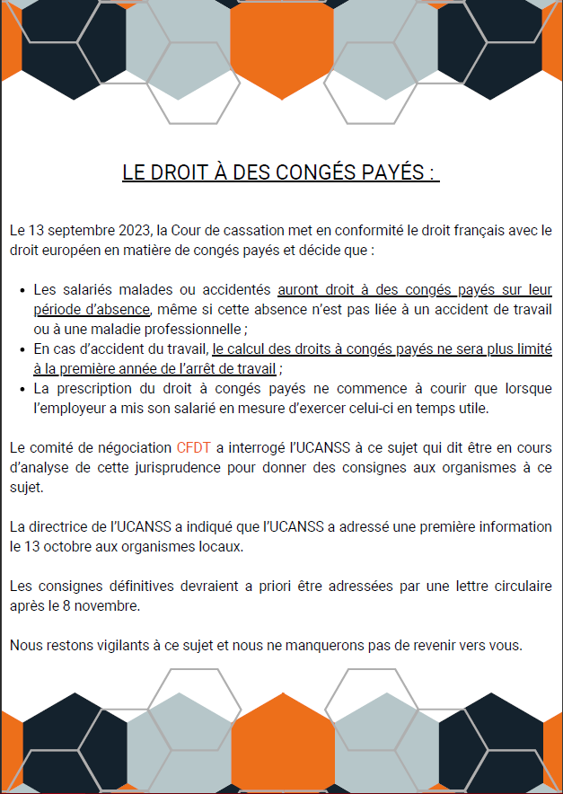 Le droit à des congés payés